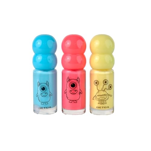 Beter - Pack 3 Esmaltes Infantiles Genius Tribe, Colores Brillantes, Pintauñas al Agua, Seguros y Lavables, Fácil de Quitar, Juego Creativo, Original, Ideal para regalo
