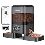 oneisall Wireless WiFi Automatic Cat Feeders 2 Cat, Rechargeable 100-Day Battery Operated Timed Cats Feeder, 20 Cups/5L Cats Food Dispenser Automatic for Large Kibble, Smart App Control.