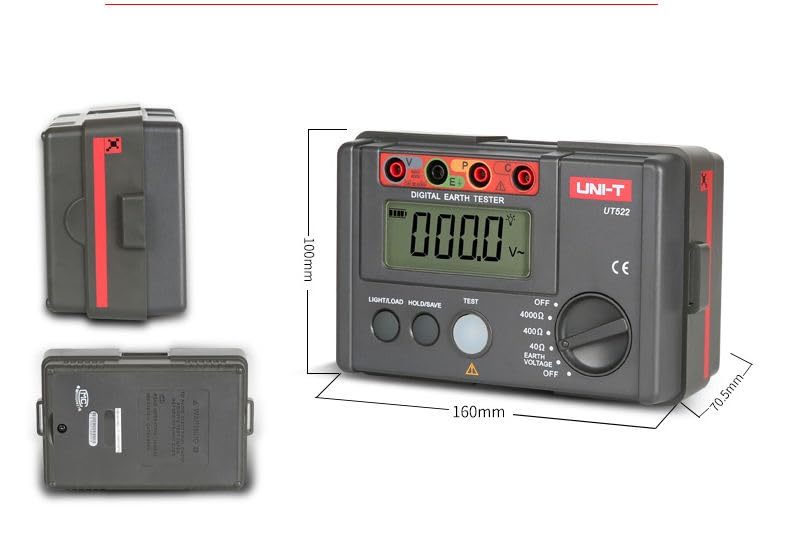 Unimall UT522 Earth Resistance Tester dimensions