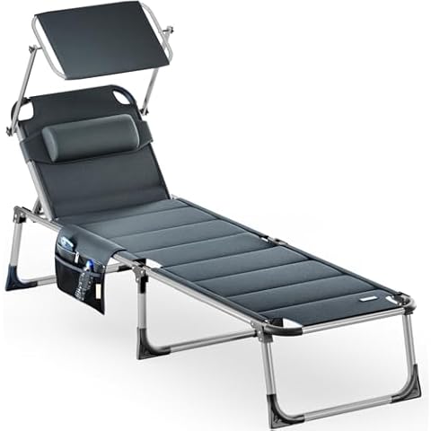 Casaria Chaise Longue Aluminium Gris Bari Cover