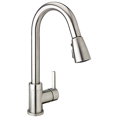 Exclusive Discount 🔥 Plumb Pak LOF78CBN Single Handle High Arc, Kitchen Sink Faucet with Pull down Sprayer, Brushed Nickel
