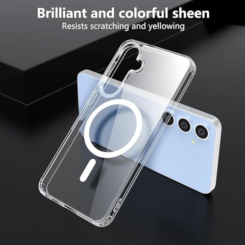 Image of REALCASE for Samsung Galaxy S24 FE 5G | Magnetic Clear Case | Durable, Scratch-Resistant | Slim Transparent Compatible with MagSafe | Protective TPU Bumper Back Cover for Galaxy S24 FE 5G