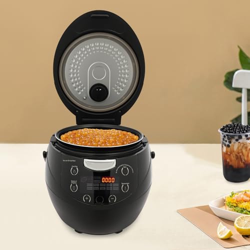 Boba Maker Machine 6L / 1.59GAL Boba Cooking Pot Automatic Pearl Warmer Machine Commercial Tapioca Pearls Cooker for Milk Tea Stores Dessert Stores Restaurants Lounge Bars 900W