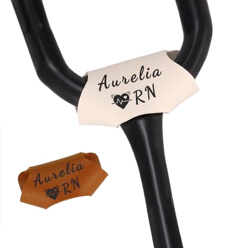 Personalized Stethoscope Name Tag - Leather Custom Stethoscope Charm Label, Stethoscope ID Tag Label for Vet, Pediatrics, Medical, Nurse Accessories for Work, Christmas Nurses Week Gift