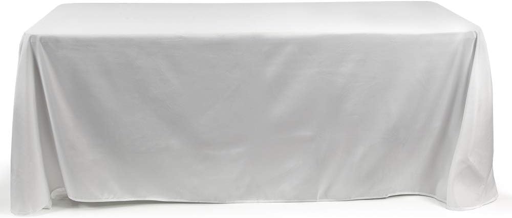 Vispronet Rectangle Tablecloth – 88inch x 130inch – White Rectangular Table Cloth for 6 Foot Table – Flame-Retardant, Seamless, Double-Fold Hemmed Edges, Wrinkle-Resistant and Machine Washable