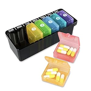 Pillendoosjes 7 dagen 1 keer per dag, pil organisator wekelijkse draagbare opbergdoos BPA gratis tabletdozen met grote…