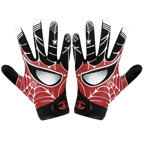 WATSAVPUP Youth Football Gloves - Sticky Grip Receiver Gloves with