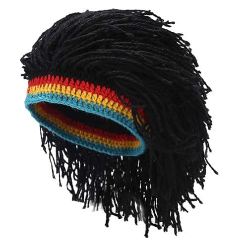 Gcroet Rasta Hat with Dreadlocks, Funny Dreads Wig Knit Hat, Hip-hop Winter Beanie for Women & Men Party Halloween..
