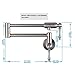 JZBRAIN Pot Filler Faucet Stainless Steel Wall Mount Pot Filler Folding Faucet Single Hole with Double Joint Swing Arm Kitchen Sink Faucet 2 Handles to Control Water