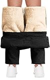 Joligiao Herren Jogginghose Warme Sporthose Lang Baumwolle Sweathose Trainingshose Lose Leichte Herbst Winter fleece Freizeithose mit Taschen Reißverschluss Atmungsaktiv Klassischer Schnitt,Schwarz,XL