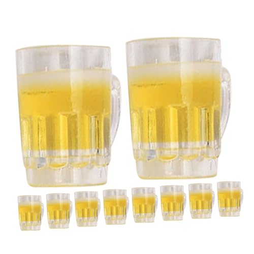 Toddmomy 10pièces Chopes à Bière Miniatures pour Maison De Poupée Mini-chopes Décoratives Modèles De Gobelets à Bière pour Accessoires Photo