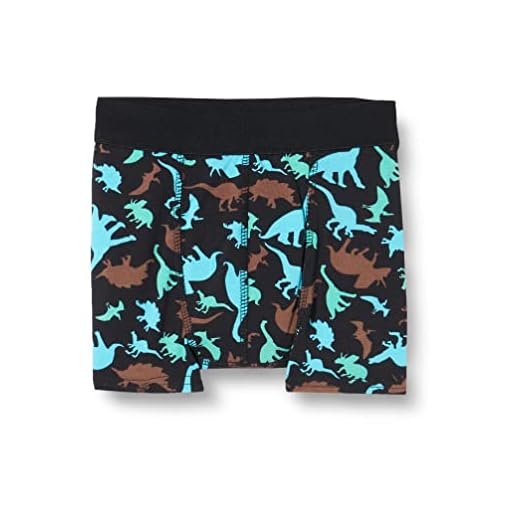 DRY & COOL Tages-Inkontinenzslip für Jungen Unterwäsche Waschbar Absorbierende Einlage Dino, Schwarz/Grün/Blau, 122-128 cm (7-8 Jahre)