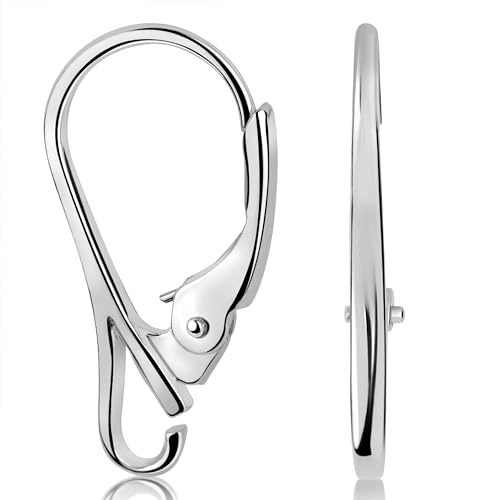 925 Sterling Silver Lever Back Earring Closures (Pair) – Decorative Front Design, Secure Closure, Heavy-Duty Heirloom Quality Findings for DIY Jewelry
