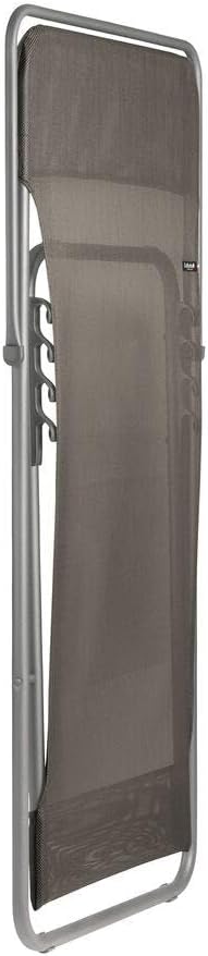 Lafuma Maxi Transat 4 Position Recline, Lockable Angle Folding Outdoor Camping Steel Batyline Mesh Sling Lounge Chair, Graphite (2 Pack)