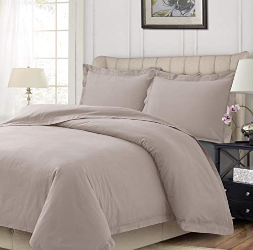 Tribeca Living Heavyweight Flannel 200-GSM Solid Oversized Duvet Cover Set
