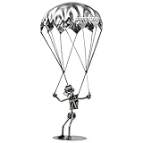 Dekorative Metall-ART Design Skulptur als Geschenkidee für Fallschirmspringer! Das lustige Fallschirm-Schraubenmännchen von Boystoys.de