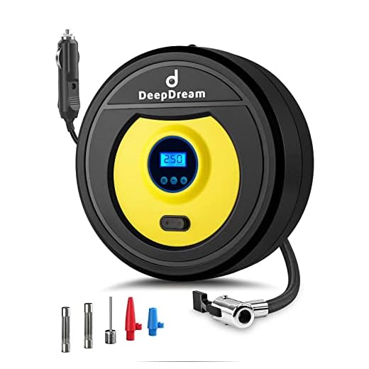 Däckuppblåsare Digital 12V Auto Car Dire Pump Portable Air Compressor med 35L / min luftflöde och ljus for bil, bollar, cykel, simning ringar leksaker, uppblåsbara sängar 1208