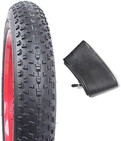 26×4.0 Fat Bike Tires Folding Bead Electric Bicycle Mountain Wire Tire Accessory (1 Tire +1 Tube)