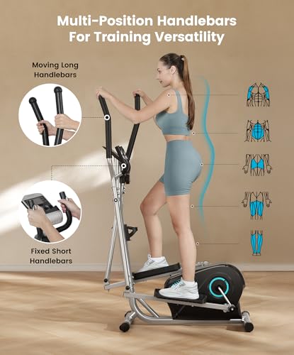Image of Dripex Elliptical Exercise Machine, Hyper-Quiet Magnetic Elliptical Machine for Home, 16-Level Resistance Elliptical Training Machines with 13.2LBS Flywheel, Pulse Sensor & LCD Monitor