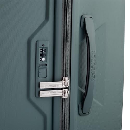 Image of American Tourister Qubiz | Check-in Trolley Bag (80 cm) | 360 8 Wheel Travel Luggage | Hard Case Polypropylene Suitcase | Recessed Combination Lock | Green
