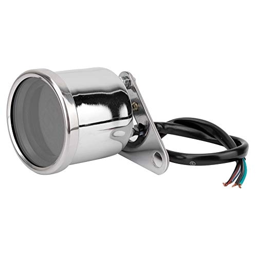 Qqmora Motocicleta LCD Digital Tacómetro Medidor Velocímetro Odómetro Universal Impermeable 0-199 Km/h 0-10000 RPM para Todo Tipo de Motocicletas Electrosilvering Negro (Plata galvanizada)