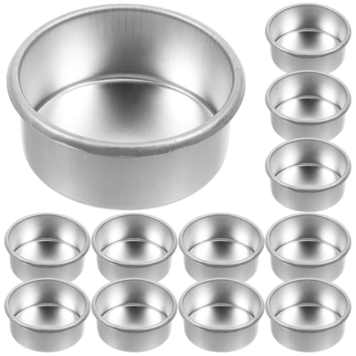 DOITOOL 20pcs Metal Tealight Cups Round Tea Light Tins Cups Diy Empty Candle Jars Decorative Candleholder for Christmas Wedding Table Decoration