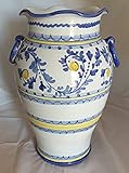  GIARA PORTAOMBRELLI IN CERAMICA DI VIETRI DIPINTA A MANO; ALTEZZA CM. 65, DIAMETRO PANCIA CM. 41 ANFORA VASO MAIOLICA GIARDINAGGIO MADE IN ITALY