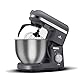 Karaca Mastermaid Chef Pro Double Armed Küche Koch 1500W Space Gray, Glänzend Cream, 1500W, 5 L Mixer, Food Processor, Geschwindigkeitseinstellung, Knethaken, Verquirlen, Kneten und Mischen
