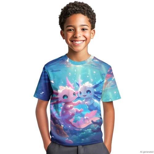 Image of WELLFLYHOM Kids Tshirts Girls Boys Short Sleeve Crewneck Tees Shirts Casual Sport Pullover Tops Size 3-16 Years