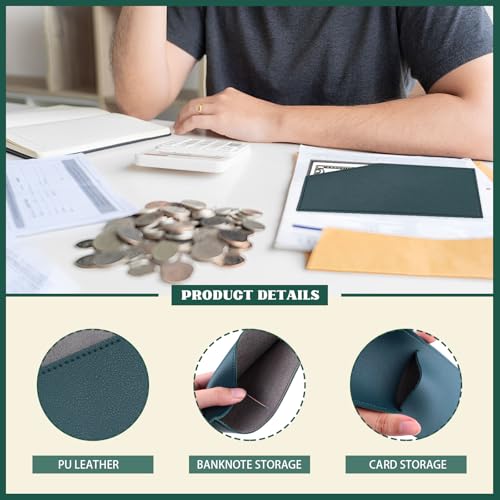 Modixun Schlanke Geldtasche, PU-Leder, Geld- und Kartenhalter, wiederverwendbarer Geldumschlag, Organizer für Dollar, Rechnung, Quittung, Budgeting, Damen und Herren, 3 Stück, Schwarz, Braun