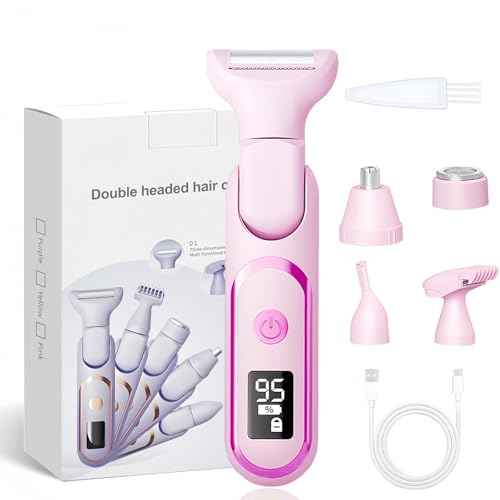 Afeitadora para mujer, afeitadora íntima 5 en 1 para mujer, pantalla LCD, ángulo de 180 grados, afeitadora ajustable para mujer, impermeable, recargable, eléctrica para
