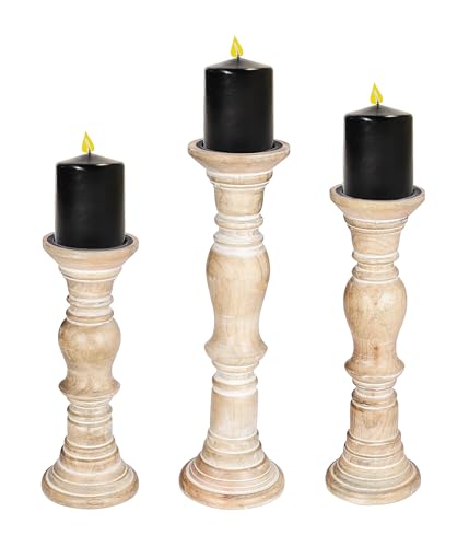 The Wooden Town Rustic Candle Holder Set of 3 – 10