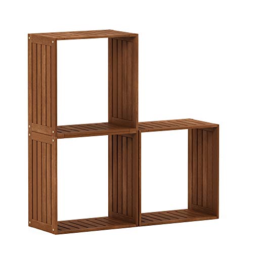 Furinno TIOMAN Set of Three Outdoor Storage Boxes, 19.4W x 19.5H, Natural - image 3