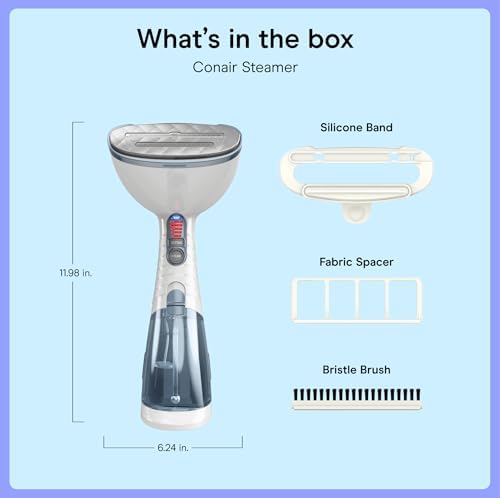 Conair Handheld Garment Steamer for Clothes, Turbo ExtremeSteam 1875W Fabric Clothes Steamers, Hand Steamer for Clothes, Portable Handheld Garment Steamers for Clothes, Handheld Steamer, Blue — view 6