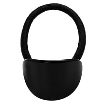 France Luxe Oval Ponytail Holder - Classic - Black