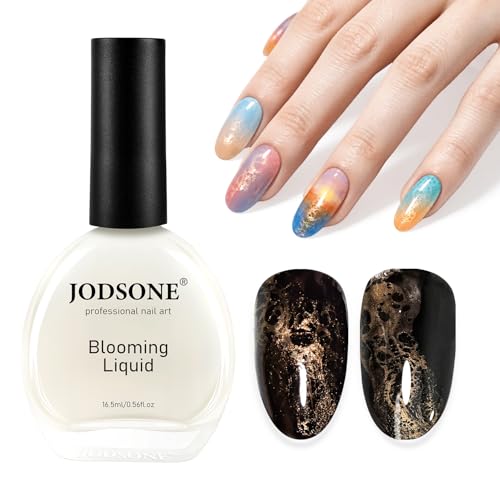 JODSONE Ocean Wave Blooming Gel Nail Polish,16.5ML Light Gold Wave Blooming Liquid for Spreading Effect Wave,Best Visibility on Dark Base Colors,Wave Textures for DIY Nail Art