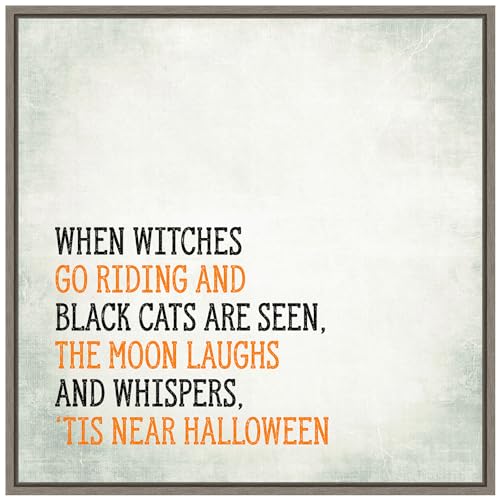 Amanti Art Framed Canvas Wall Art 30x30 Tis Near Halloween Portfolio, Framed Wall Art Canvas, Holidays Artwork, Country Rustic Decor, Large Poster Painting for Living Room, Bedroom,