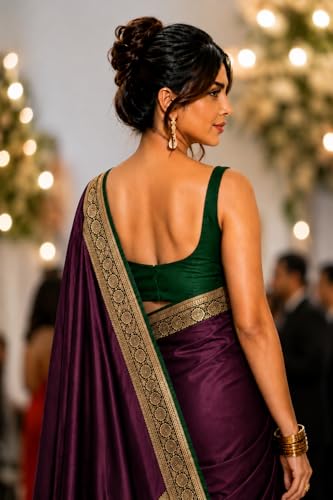 Image of Women's Glory Banarasi Satin Silk Saree for Women.