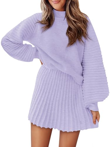 COCCKO Womens 2 Piece Skirt Sets Fall Fashion 2025 Mock