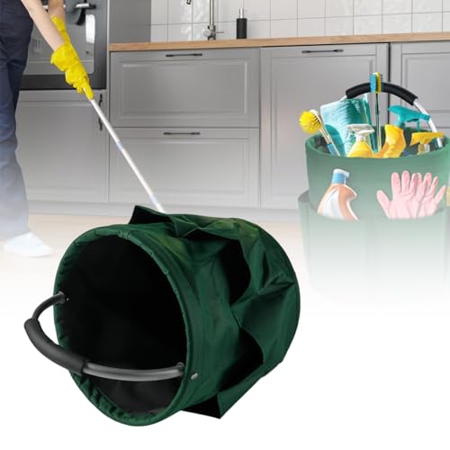 Ausi Reinigungscaddy mit Griff, faltbare Reinigungscaddy-Tasche, 17 l faltbarer Aufbewahrungskorb, für Haus, Garten (grün)