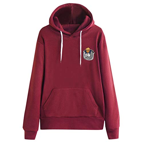 Sweat à capuche rouge femme S au motif lettre dynamique et doux