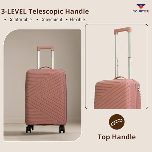 Image of Hard-Shell Luggage Trolley Bag with 360 Spinner Wheels, Large Capacity Travel Carry-On Suitcase (Style-1, BABYPINK, 20 INCH)