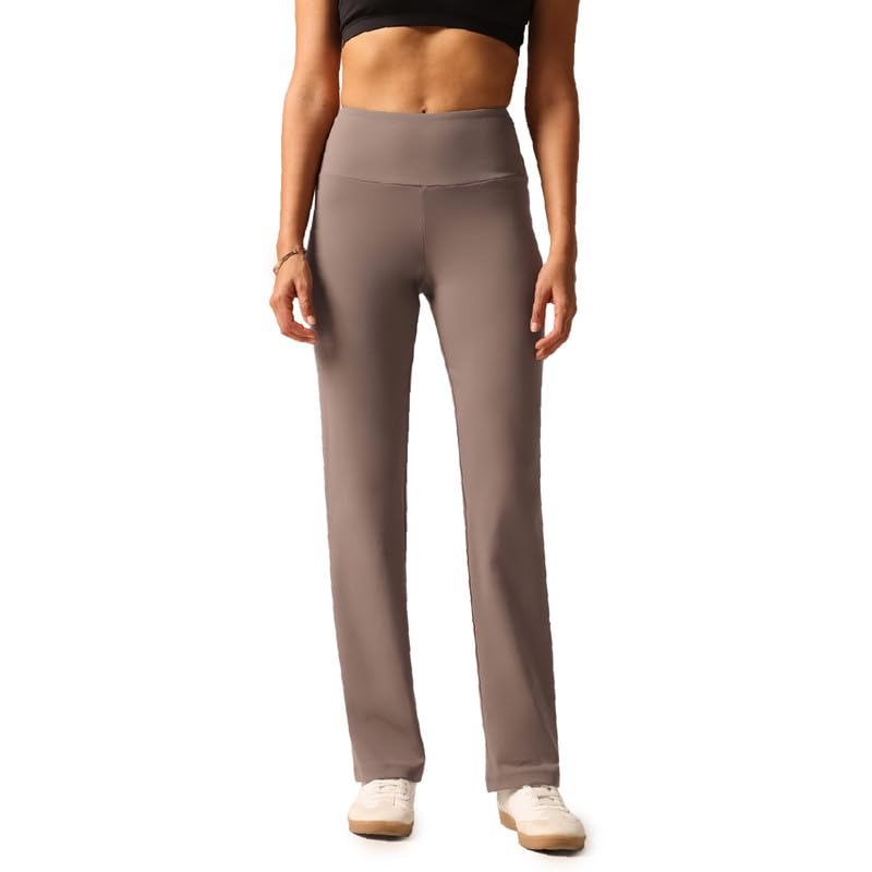 Image of BlissClub Women's Ultimate Straight Pants - Lite, High Waist Formal Trousers with Wide Waistband, Tall (for Women Above 5'5 ft)