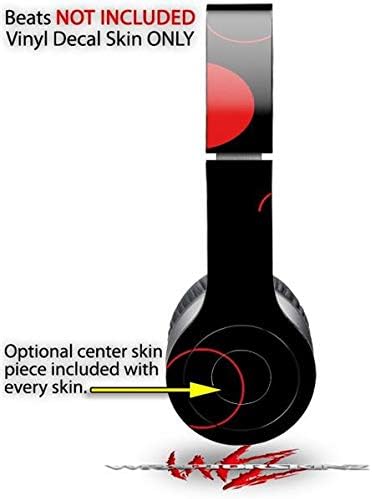 Skin Decal Wrap Works with Original Beats Solo HD Headphones Lots of Dots Red on Black Skin Only (Headphones NOT Included)