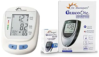 Dr. Morepen BP09 Blood Pressure Monitor and BG03 Glucose Check Monitor Combo (Black)