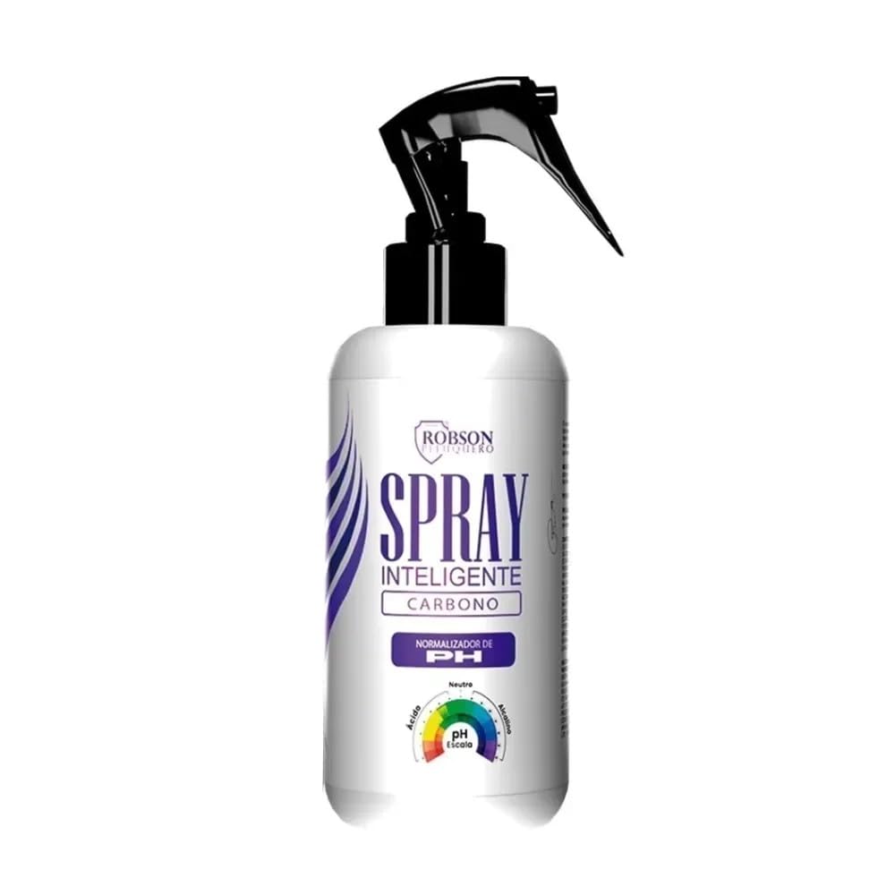 Robson Peluquero Carbon pH Balancer Hair Spray 300mL – Activated Charcoal Treatment for Chemically Treated Hair, Mirror Straight Prolonger, Heat Hair Protector, Frizz Control & PH Normalizer