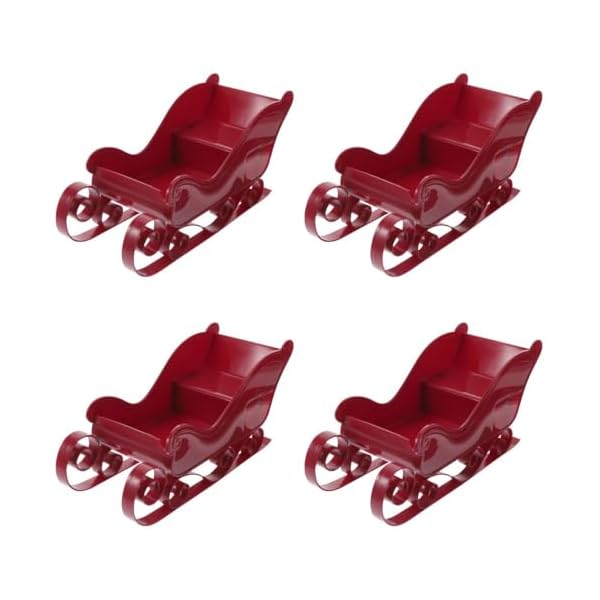 Metal sleigh 4pcs christmas santa sleigh basket table top decorations christmas candy baskets empty decor for holiday table  urban country home decor