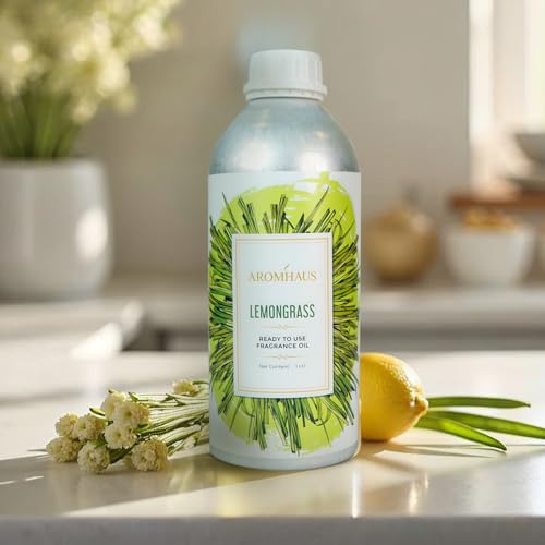 Image of Lemongrass Fragrance Oil 1L | Ready-to-Use Aroma Oil for Diffusers, Vaporizers & Oil Warmers | Luxurious Long-Lasting Home & Spa Fragrance | IFRA Certified | Infused with Essential Oils