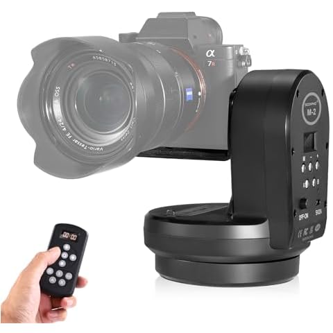 Soonpho M2 Motorized Rotating Panoramic Tripod Head with Remote Control & Mobile Phone Clip for DSLR Cameras/Smartphones-Built-in 2000mAh Lithium Battery, 2.2lb/1kg Maximum Playload Cover