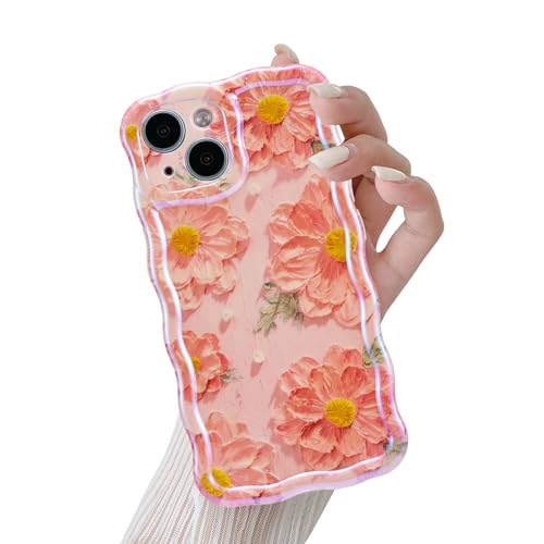 Coque iPhone 13 exquise pour femmes idée cadeau floral laser